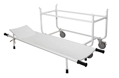 Тележка для перевозки больных двухсекционная, со съемной панелью ДЗМО ТБС‑01